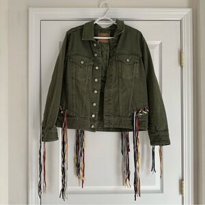 Blank NYC Olive Jacket with Tan Patch